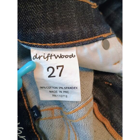 Driftwood Jeans Women Dark Blue 27 Dark Wash Ankle Jean Distressed Stretch Denim - Picture 4 of 16